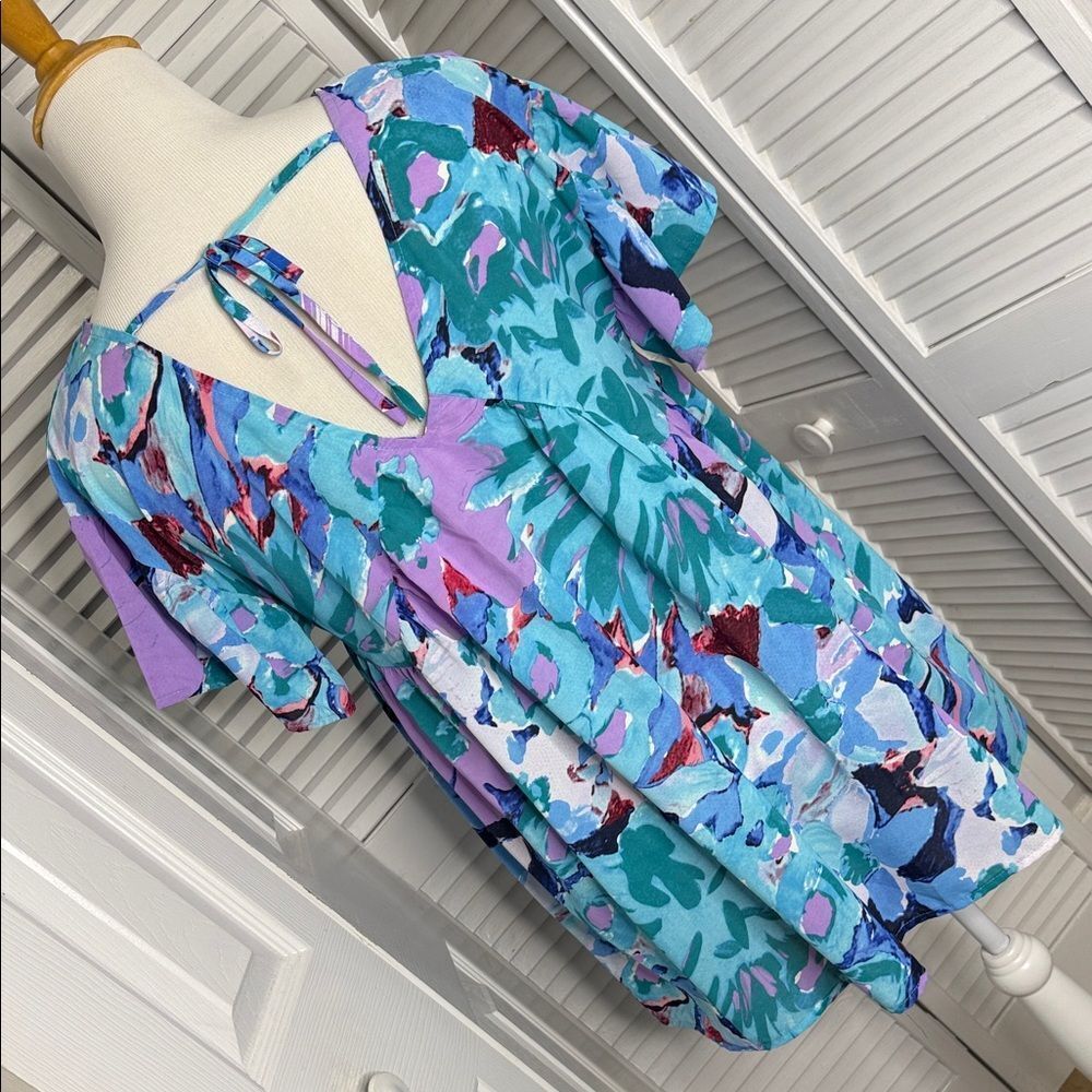 Colorful Abstract Print Blouse - Picture 4 of 8